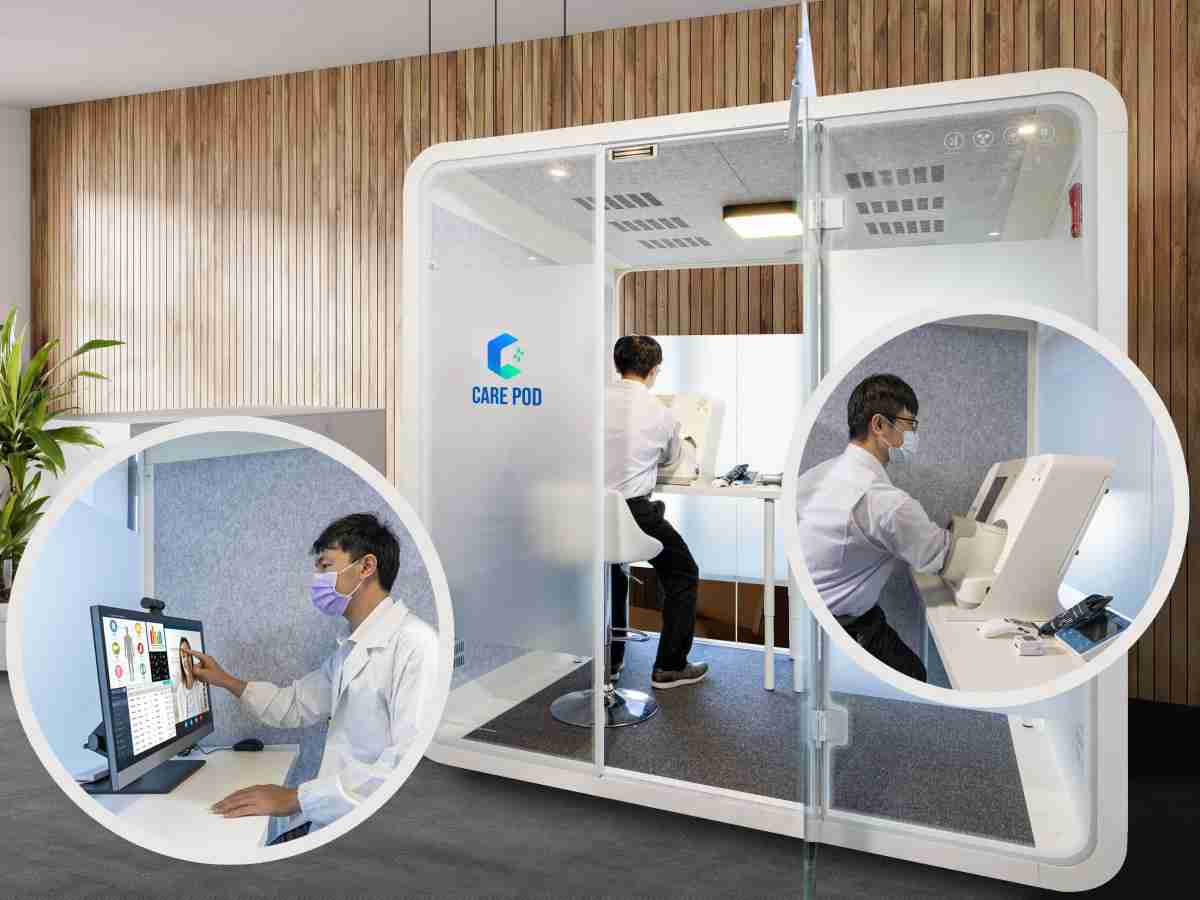 达擎于医疗科技展中展出＂远距诊疗舱＂，，以因应医疗数字化及社会高龄化趋势下、、、复诊及慢性病患等族群对于远距看诊需求逐渐升高所推出的创新整合方案。。。多功能合一、、、、高隐私性的远距诊疗舱可根据病患端与医师端的不同需求，，，，提供弹性化及客制化功能，，，，节省医生和病患的精力及时间