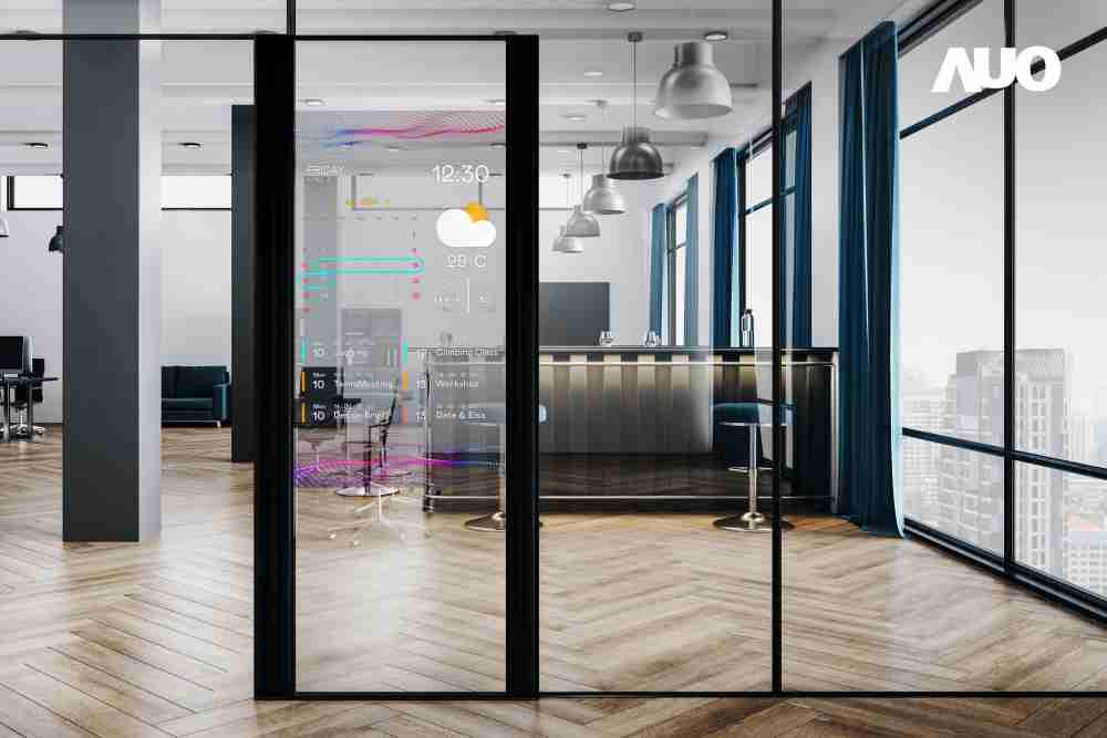 60吋Micro LED透明窗屏显示器，，，，可依需求调整并延伸应用于不同场域，，包括汽车侧窗或家庭玄关、、、智慧橱窗、、、商业展示等面向，，，提供丰富的信息娱乐内容