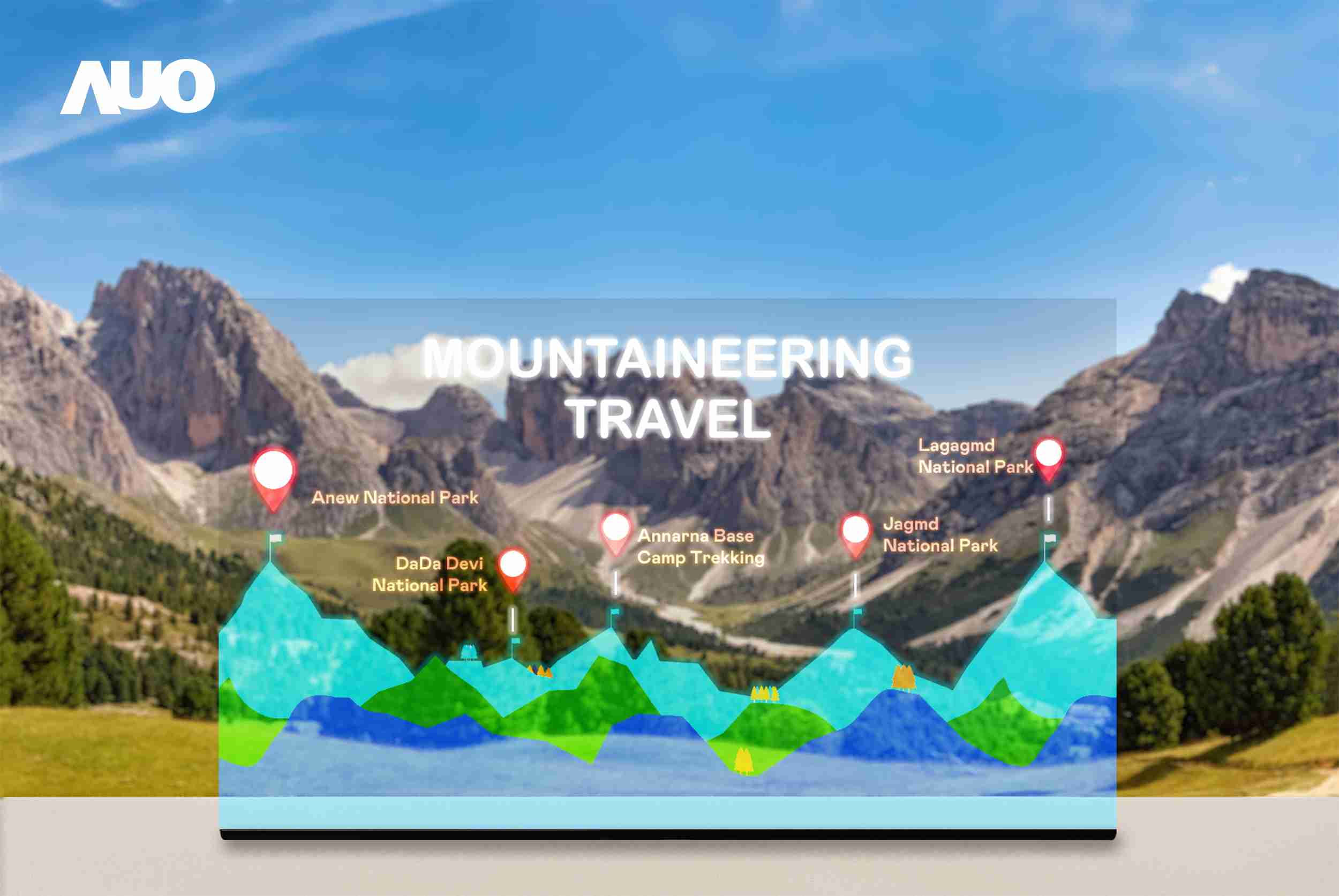 彩运网展示全球单片尺寸最大(*)42吋透明Micro LED显示器拼接而成的〝64吋透明Micro LED显示器〞，，具备高透明度、、、、1,000 nits高亮度、、广色域、、采用三边无边框的无缝拼接等多重特色，，，呈现超高清、、细腻画质而不遮挡后方视觉，，，，满足层峰需求，，，，可广泛运用于零售、、、艺术展览或商业空间等场域